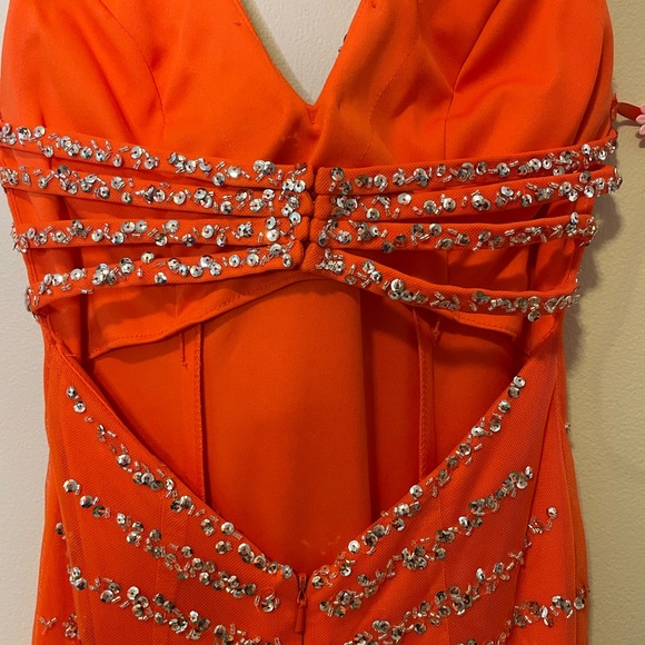 Sean Collection Coral Beaded Gown - Picture 6 of 9